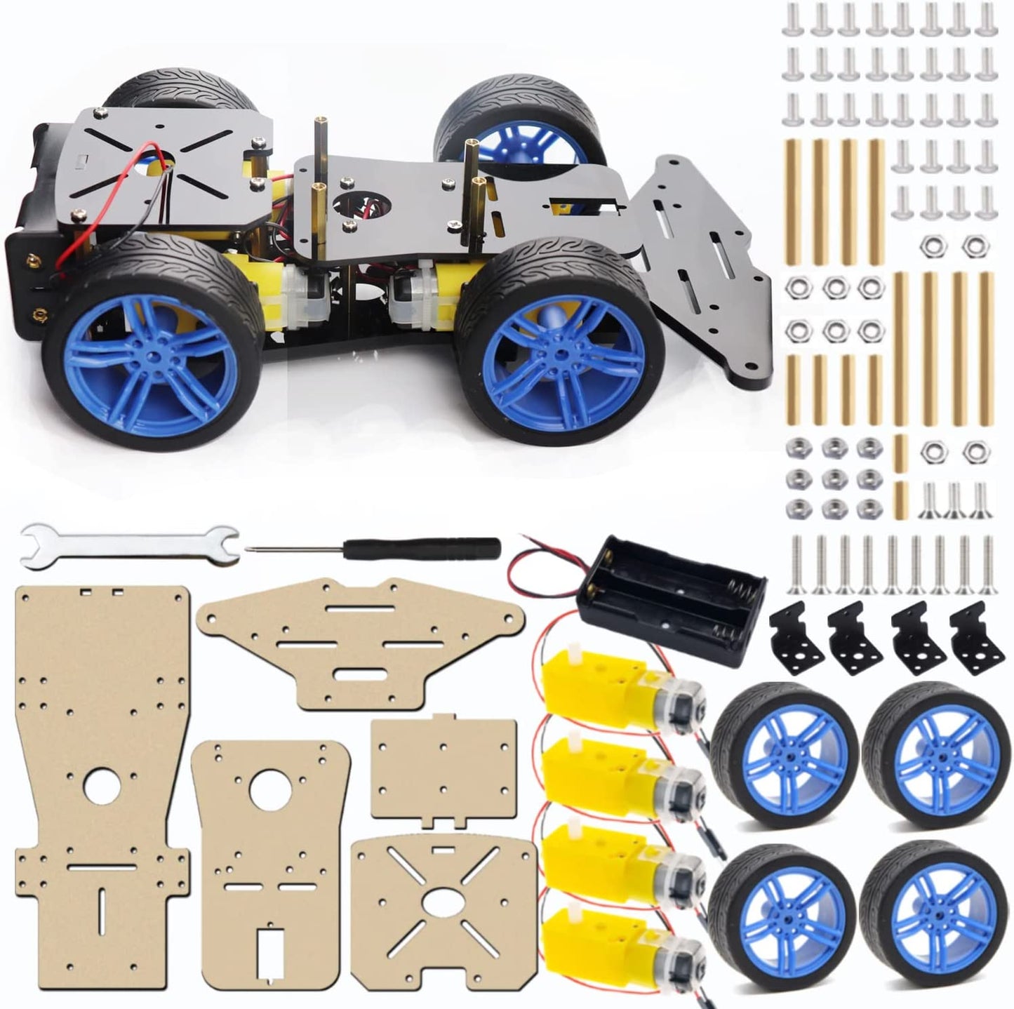 4WD Robot Car chassis Kit - Cokoino