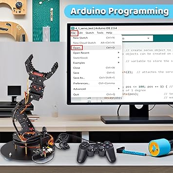 6DOF Metal Robot Arm Kit for Arduino, DIY Mechanical Robotic Arm - Cokoino