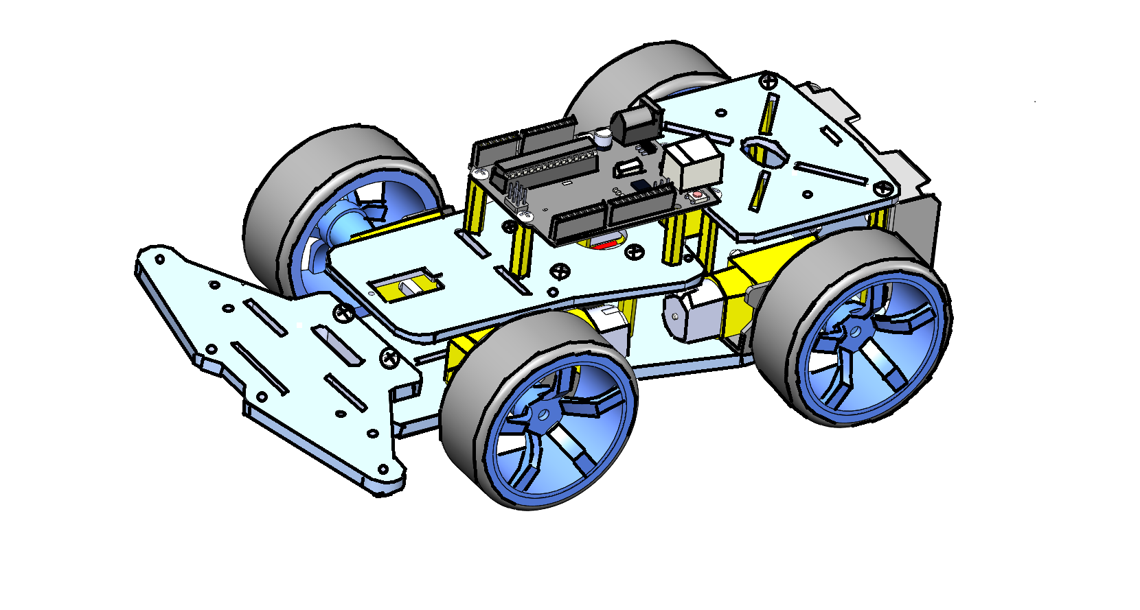 KIT AUTO ROBOT Telaio Acrilico Con Ruote Mecanum 4WD Adatto Per6062 EUR - Foto 4