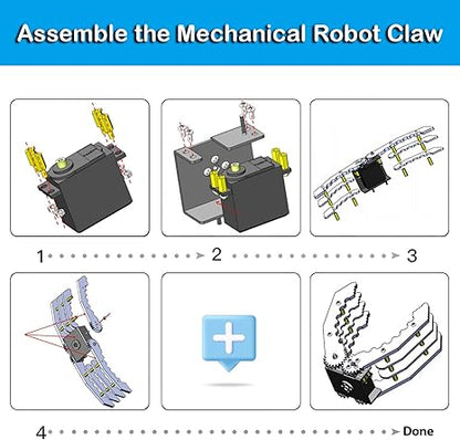 Robot Claw with Metal Servo for Arduino/Raspberry Pi/Microbit DIY - Cokoino