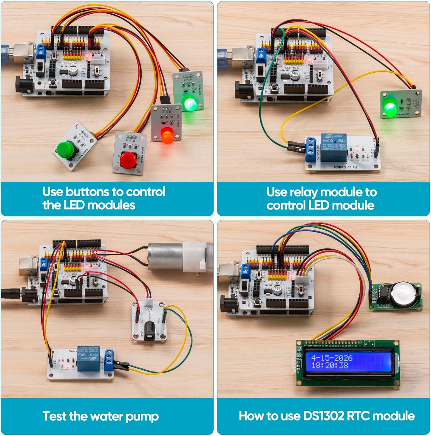 Plant Watering System with Timer Alarm & Multiple Sensors, STEM Learning DIY Electronics Project Kit - Cokoino