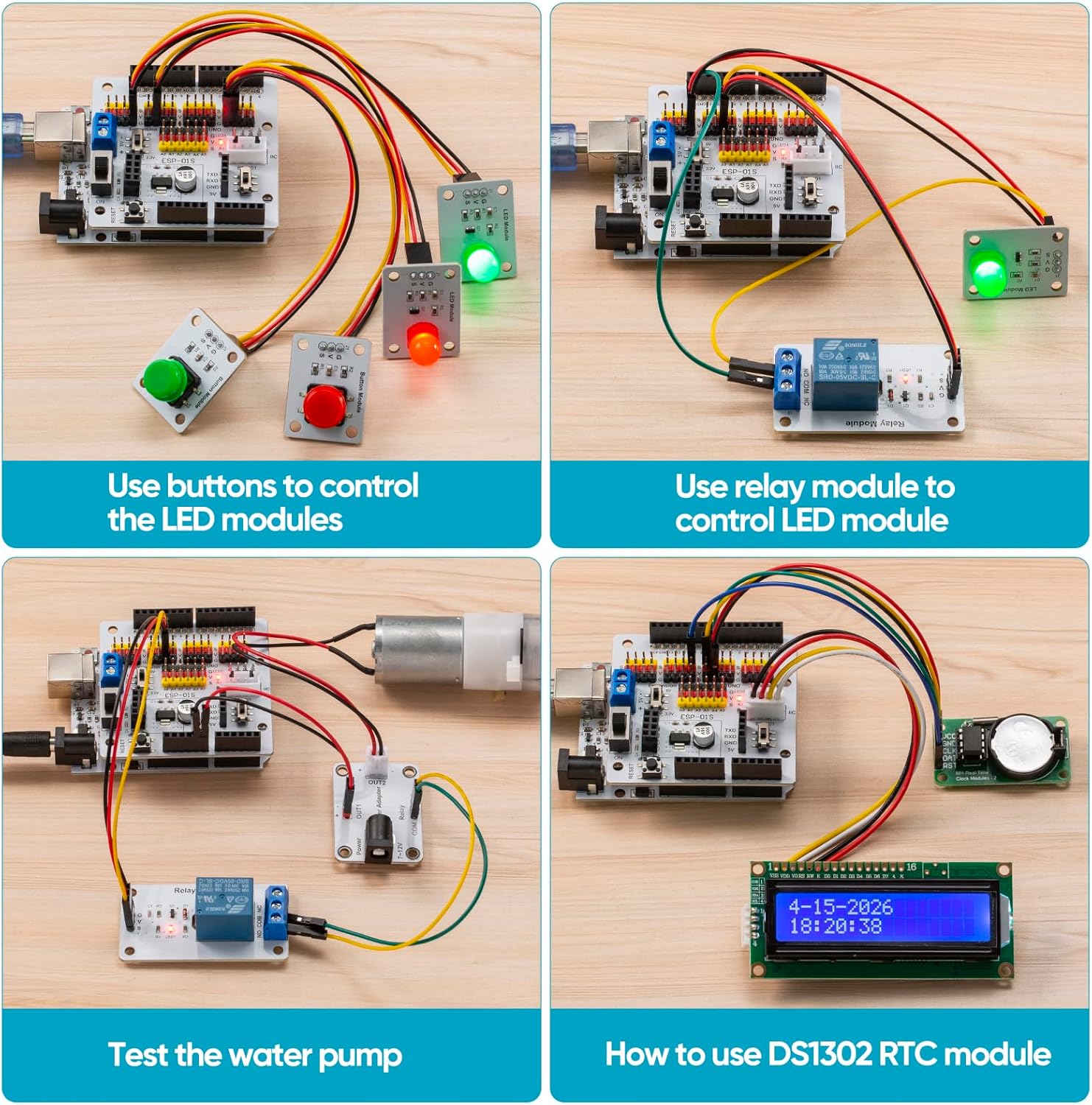 Plant Watering System with Timer Alarm & Multiple Sensors, STEM Learning DIY Electronics Project Kit - Cokoino