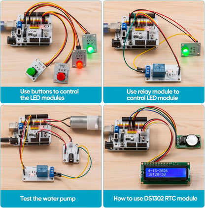 Plant Watering System with Timer Alarm & Multiple Sensors, STEM Learning DIY Electronics Project Kit - Cokoino
